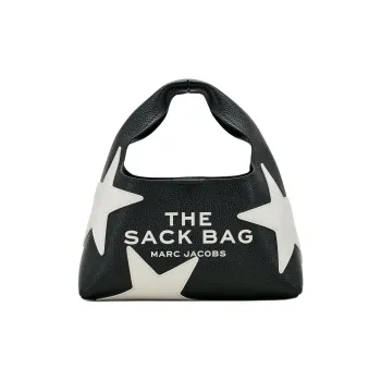 MARC JACOBS Full Grain Leather Handbag Mini Women's Black & White