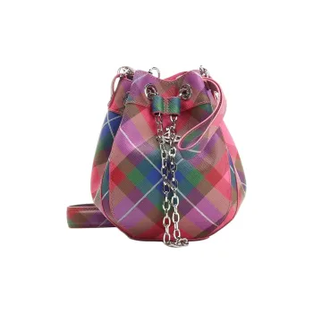Vivienne Westwood Chrissy Checked Small Bucket Bag