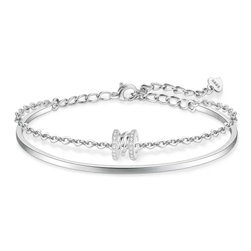 BLANK IN BLANK Sterling Silver 999 Bracelets Women's Bestie Couple Birthday Gift-5
