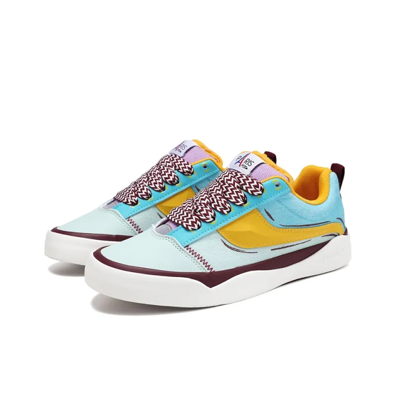 BALIAOYUN x JACLAR Slip Resistant, Abrasion Resistant, Lightweight Low Top Skateboard Shoes Women's Green Yellow-2