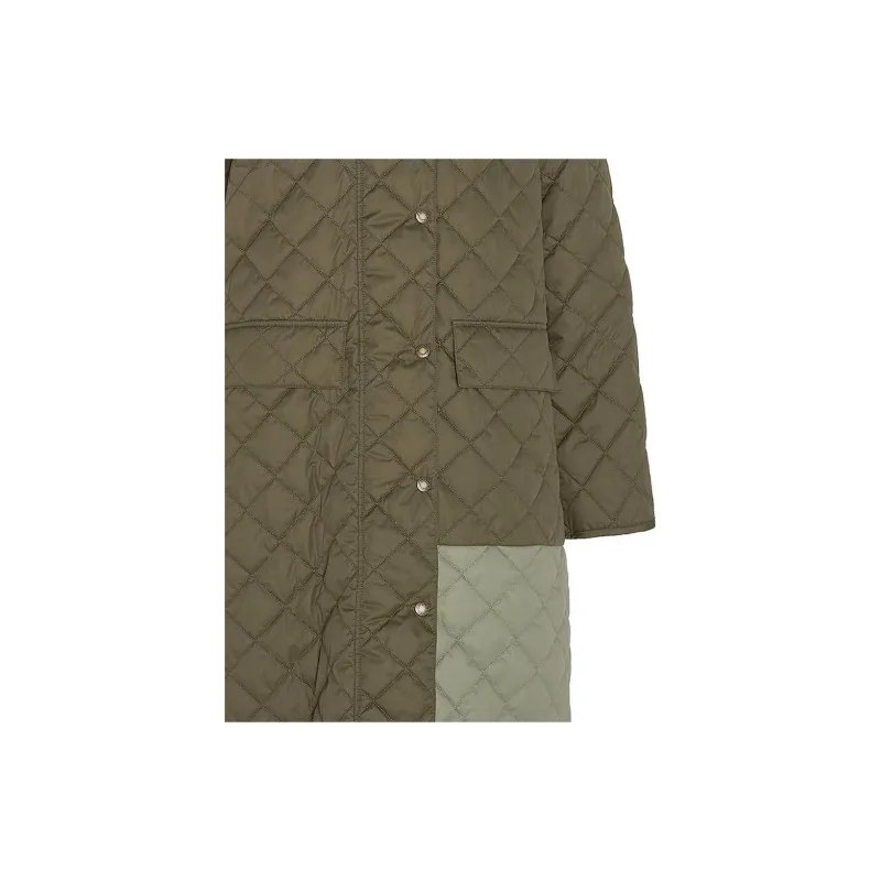 BARBOUR x GANNI Collaboration Burghley Quilted Jacket Jackets Coats Women's Green-5