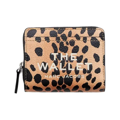 MARC JACOBS Eggstone Grain Leather Wallet Mini Women's Leopard