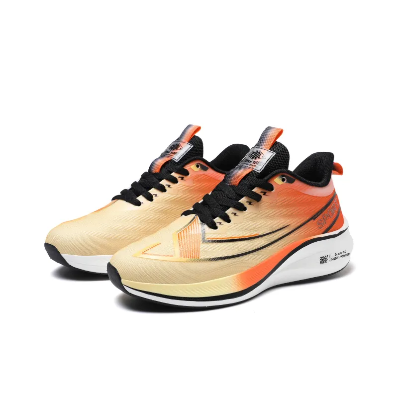 A55 Slip Resistant, Abrasion Resistant, Breathable Low Top Casual Running Shoes Men's Yellow Orange-2