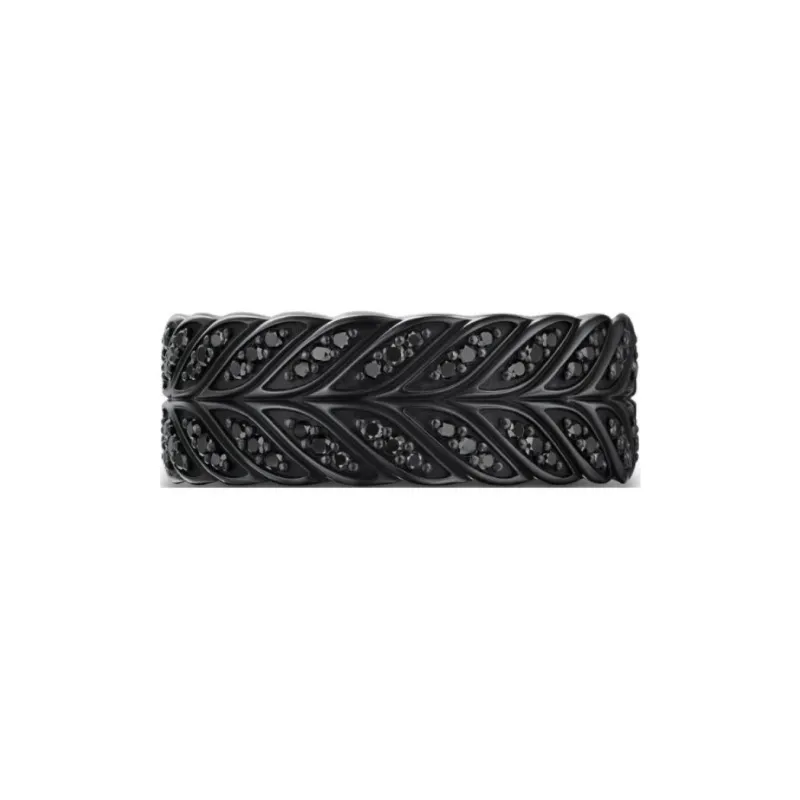 David Yurman Chevron Pavé Diamond Band Ring 9mm-3