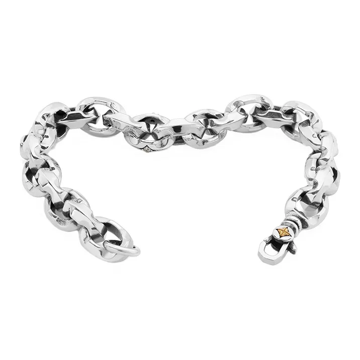 ROCK&RIDE S925 Silver With White Zircon Bracelets Men's-1