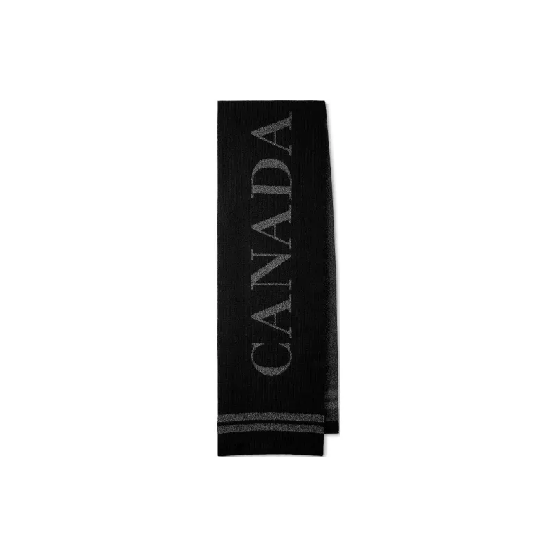 Canada Goose Milu Wool Knit Scarves Unisex Black-1