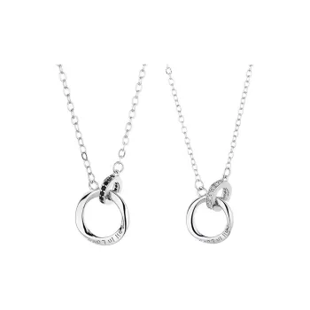 CHUVORA 925 Silver Long Distance Love Memorial Gift Trendy Unisex Collarbone Chain Unisex