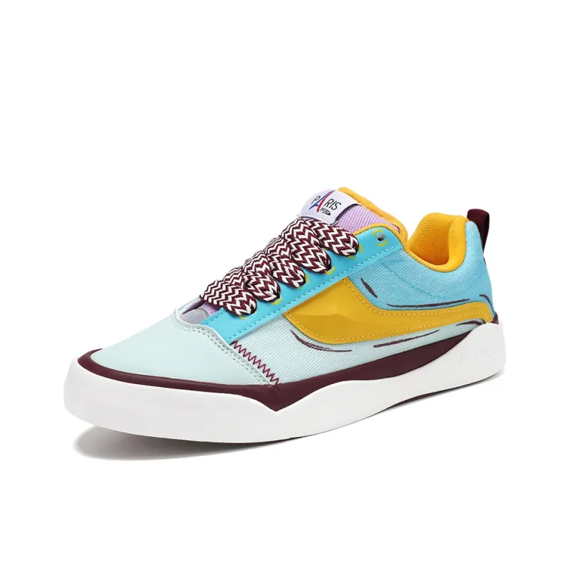 BALIAOYUN x JACLAR Slip Resistant, Abrasion Resistant, Lightweight Low Top Skateboard Shoes Women's Green Yellow-1