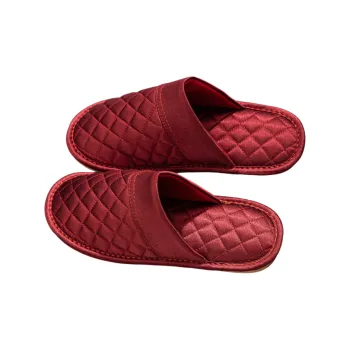Yalu Wedding Cotton Slipper For Bride Morning Gown Slippers Celebration Red Advanced Luxurious Cotton Slippers