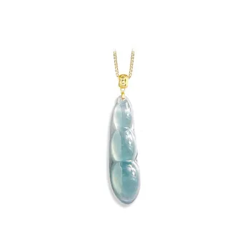 Long Fu Glutinous Jade Necklace Holiday Accessory # Good Luck Women's