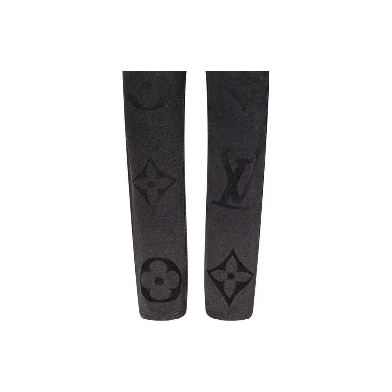 Lv Monogram Denim Pants-2