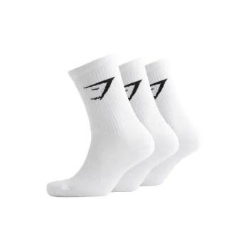 GYMSHARK Mid-Calf Socks Unisex 3 Pack White