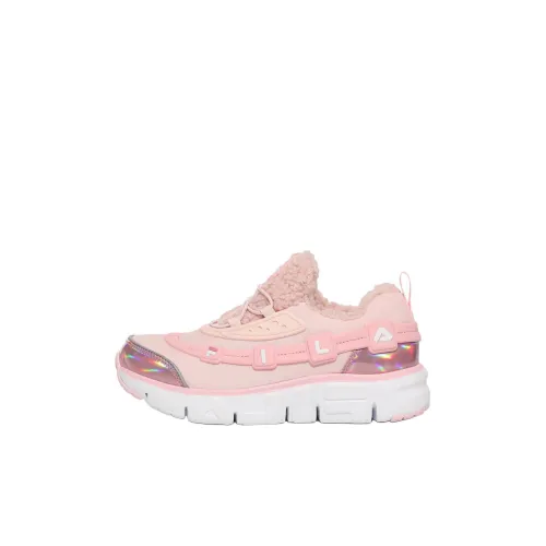 FILA KIDS Anti-Slip And Wear-Resistant Warm Low-Top Kids Lifestyle Shoes Pink White Kids'