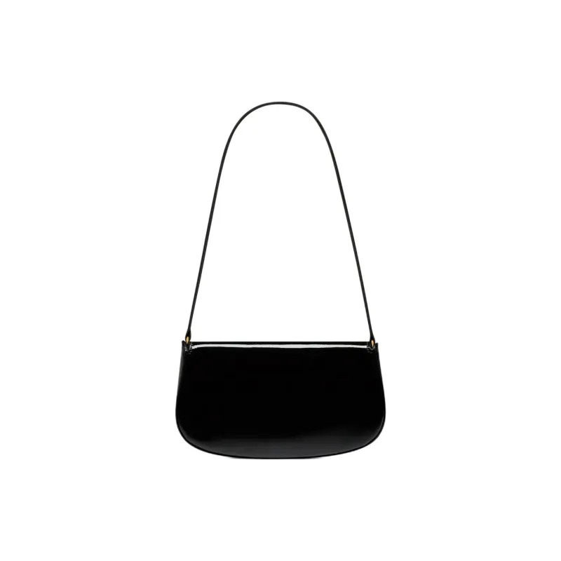 SAINT LAURENT Patent Leather Handbag Shoulder Bag Mini Women's Black-3