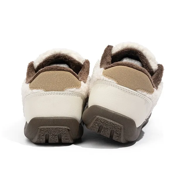 BABAYA KIDS Warm Anti Slip And Wear Resistant Low Top Skateboard Shoes Women's Beige Brown-6