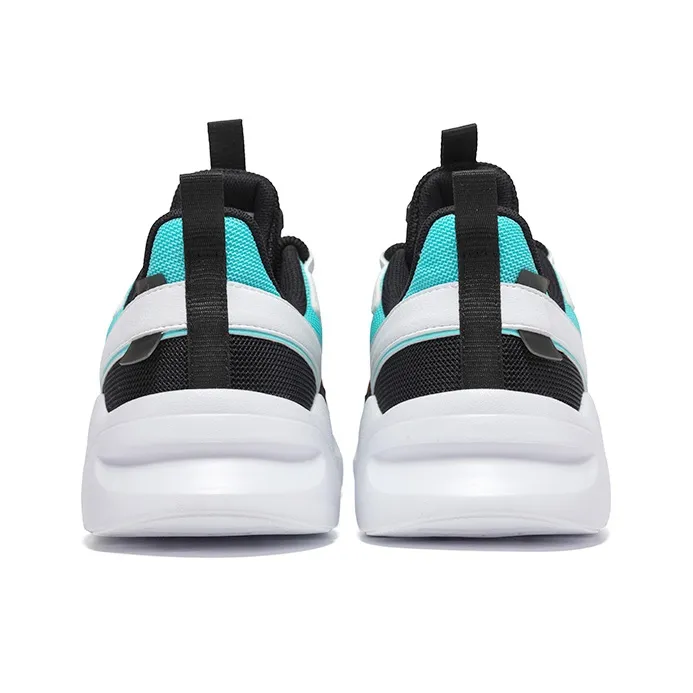 Erke Lightweight And Wear resistant Low Top Casual Running Shoes Men's Black White Blue-4