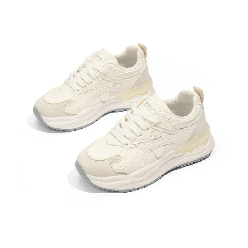 Babaya Anti Slip And Wear Resistant Breathable Low Top Kids Lifestyle Shoes Beige Teenagers-3