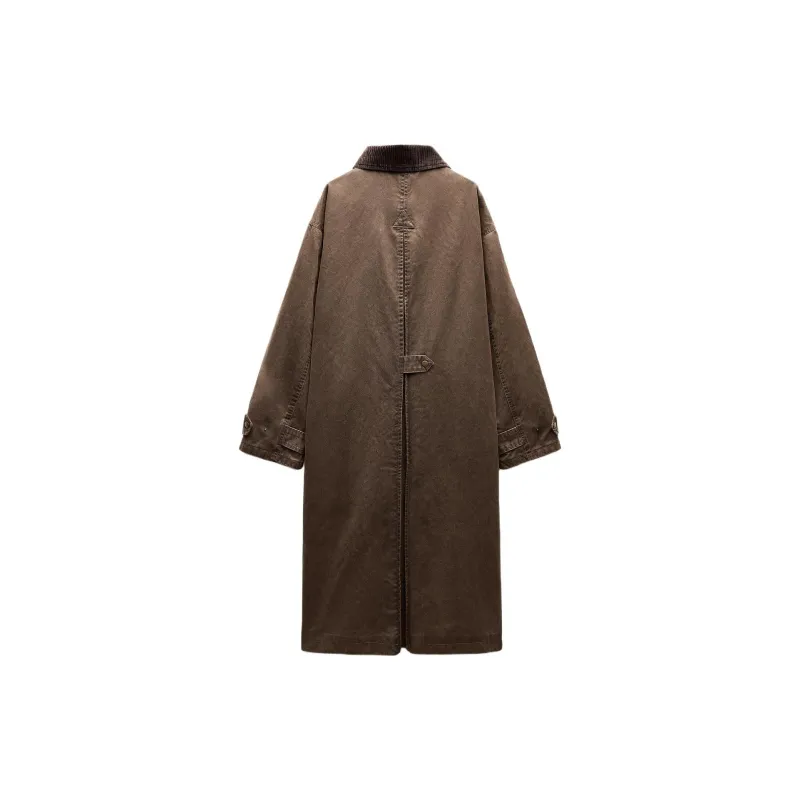ZARA Trench Coats Women's Brown-1
