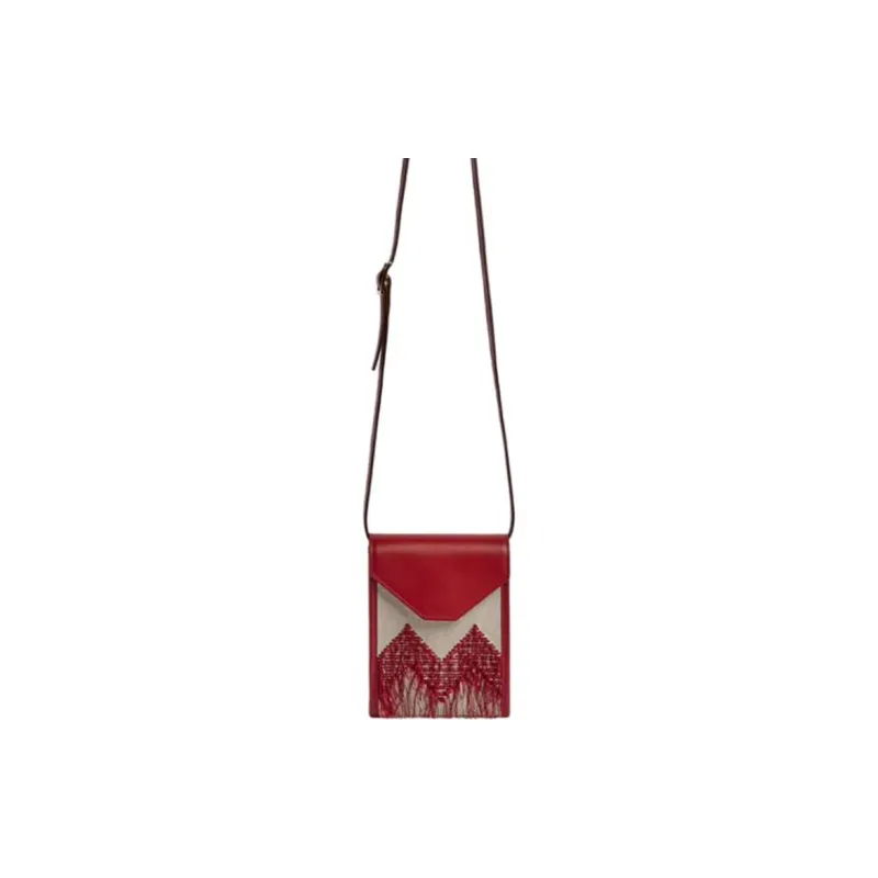 MISSONI Calfskin Shoulder Bag Crossbody Bag Small Size Women's Red-0
