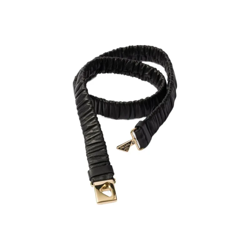 PRADA Leather Belts Women's Black Width 2CM-1