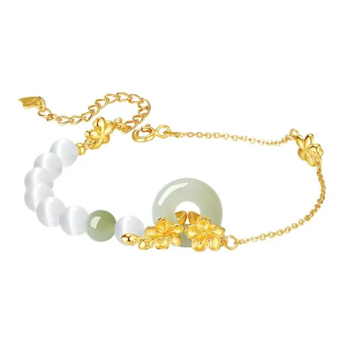 QIANCHANG Hetian Jade Bracelets Pale Greenish White Jade Women's