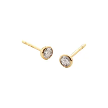 Monica Vinader 18kt Gold Vermeil Solitaire Diamond Earrings