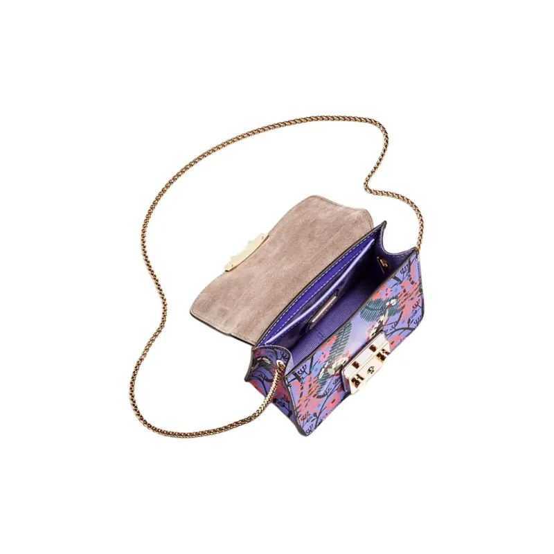 Furla Metropolis Collection Leather Piglet Bag, Shoulder Bag, Crossbody Bag Mini Women's Purple-4