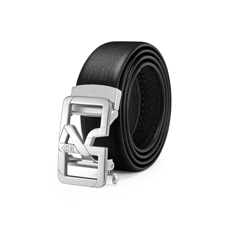 ROBERTA DI CAMERINO Top Grain Cow Leather Belts Men's Black 3.5cm-0