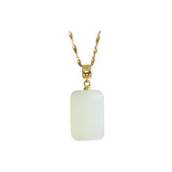 Gifts Hetian Jade Necklaces Pale Greenish White Jade Unisex