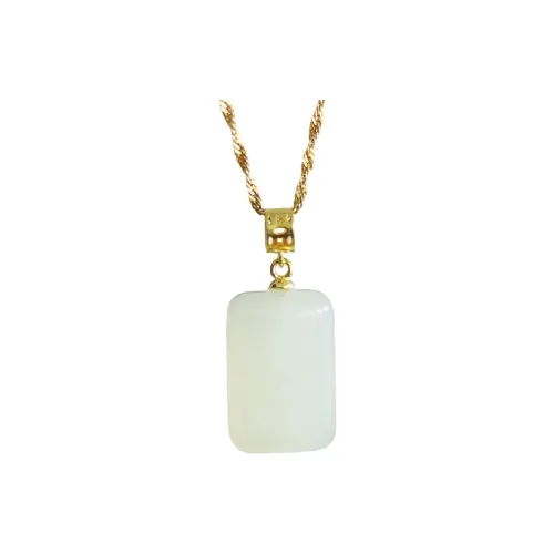 Gifts Gifts Hetian Jade Necklaces Jasper Unisex Pale Greenish White Jade Unisex