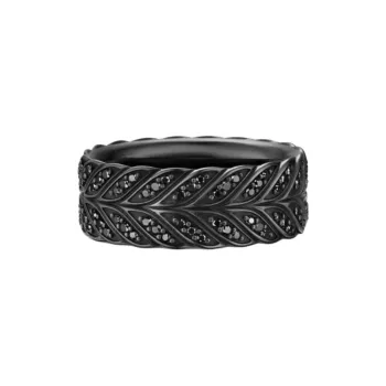David Yurman Chevron Pavé Diamond Band Ring 9mm