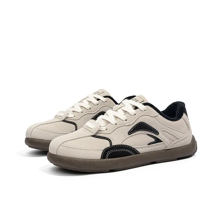 BABAYA KIDS Warm Anti Slip And Wear Resistant Low Top Skateboard Shoes Women's Beige Brown-2