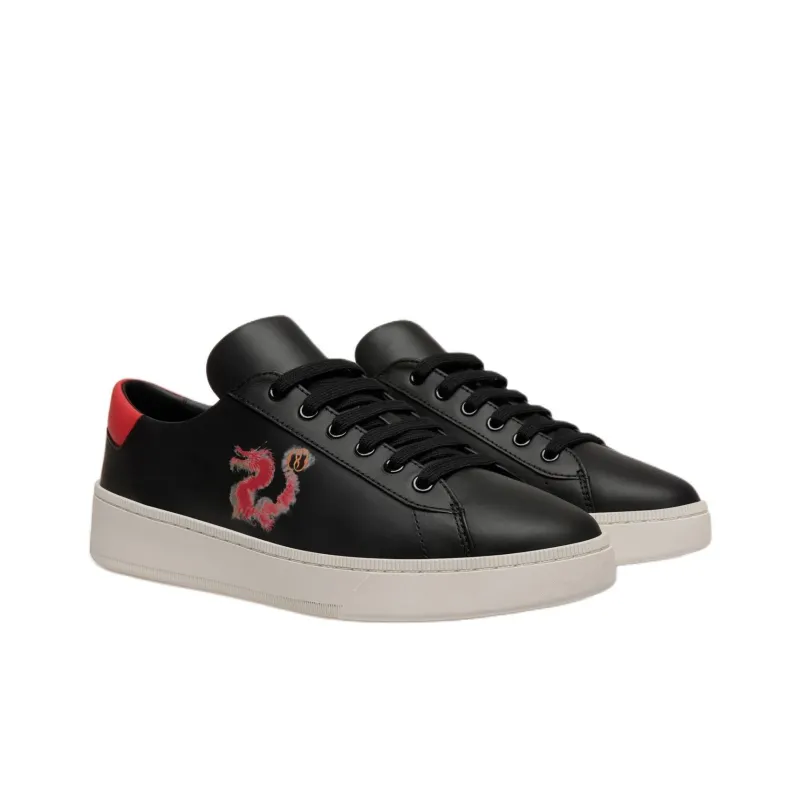 BALLY Year Of The Dragon Limited Edition Low Top Skateboard Shoes Men's Black-2