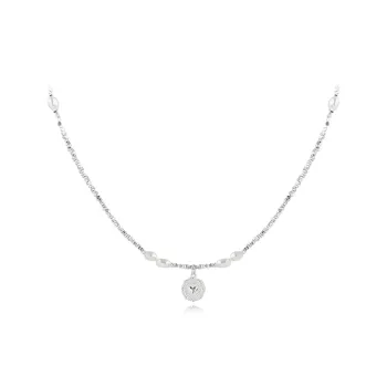 Muyan Alloy Silver Flake Necklace Women's