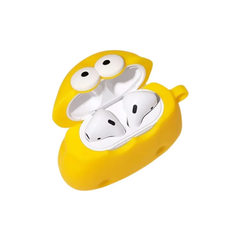 Wei Xin Compatibility With Apple AirPods 4/AirPods Pro 2/AirPods 3 Silicone Cheese Protective Cover Headphone Cases-2