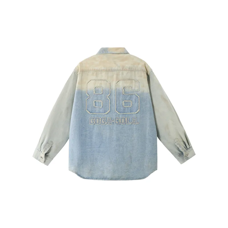 Coca-Cola Shirt Coat Women's Denim Blue-1