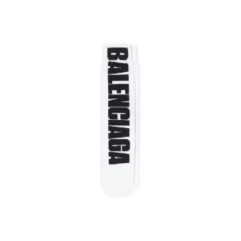 Balenciaga FW23 Mid-Calf Socks Regular Fit Unisex 1 Pack White