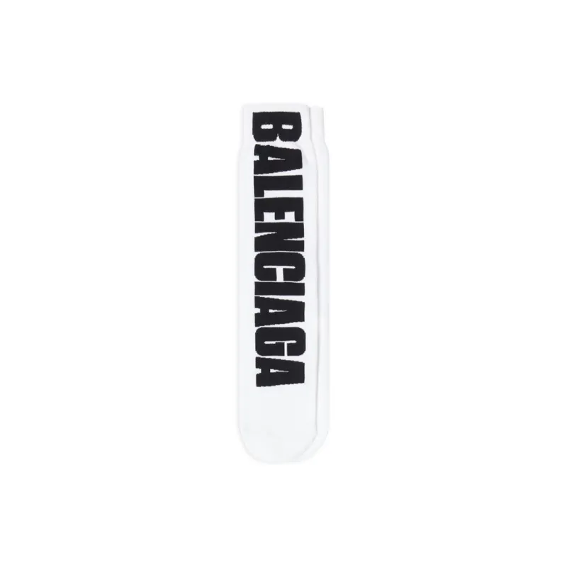 Balenciaga FW23 Mid-Calf Socks Regular Fit Unisex 1 Pack White-0