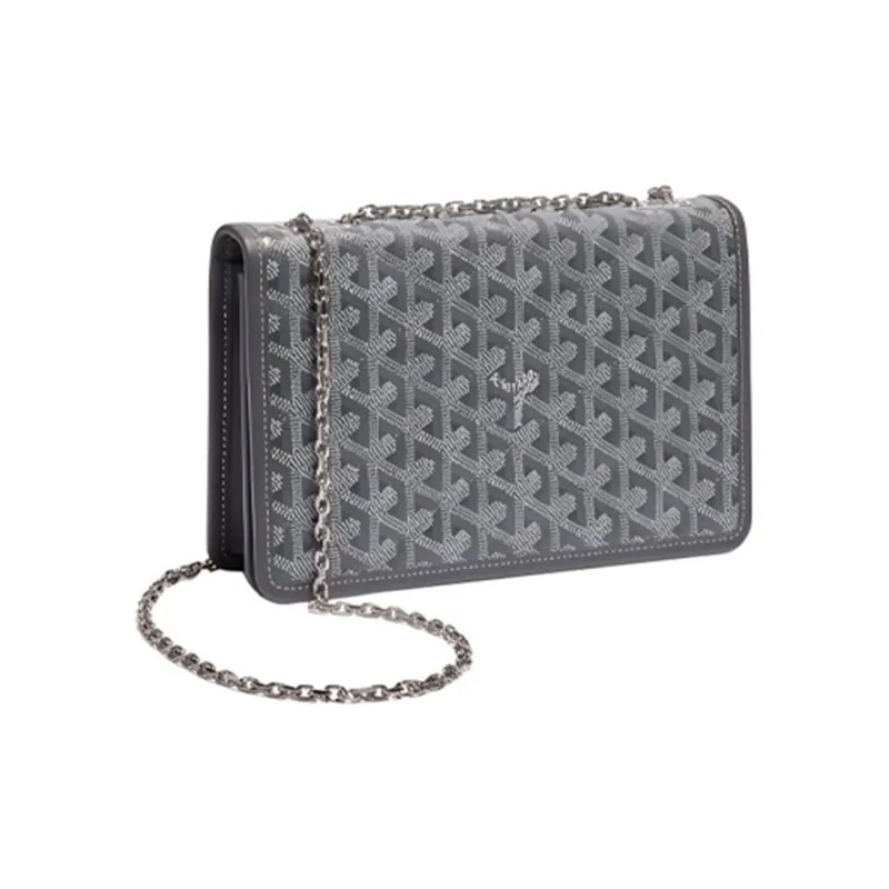 GOYARD Alexandre III Canvas With Leather Shoulder Bag Crossbody Bag Women's Gray-2