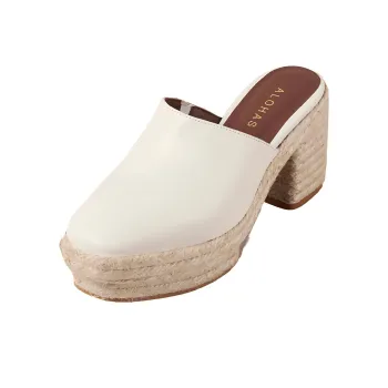 ALOHAS Closed Toe Slippers 8.5cm Women's White