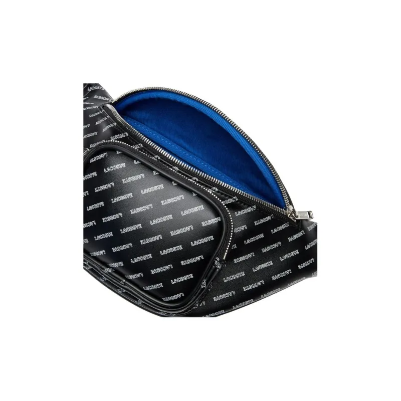 LACOSTE Coated Canvas With PVC Fanny Pack Regular Men's Black-3