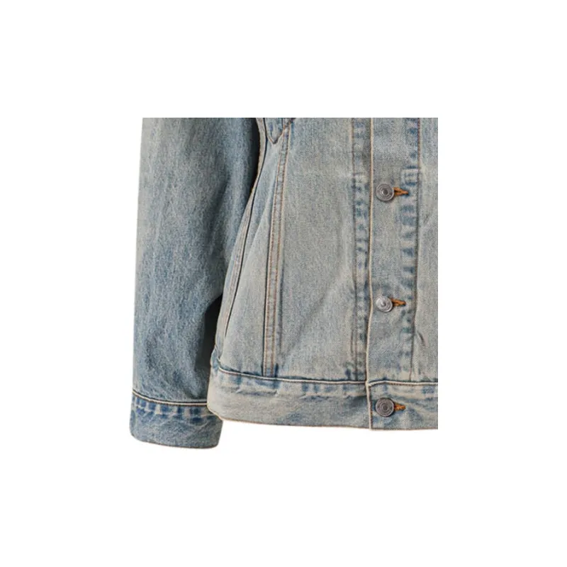 Balenciaga Collared Button Up Denim Jacket-8