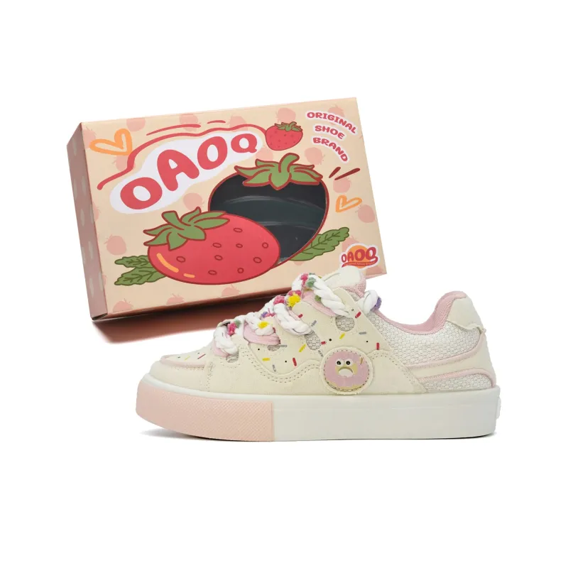 OAOQ Low-Top Skateboard Shoes Unisex White Yellow Blue-20