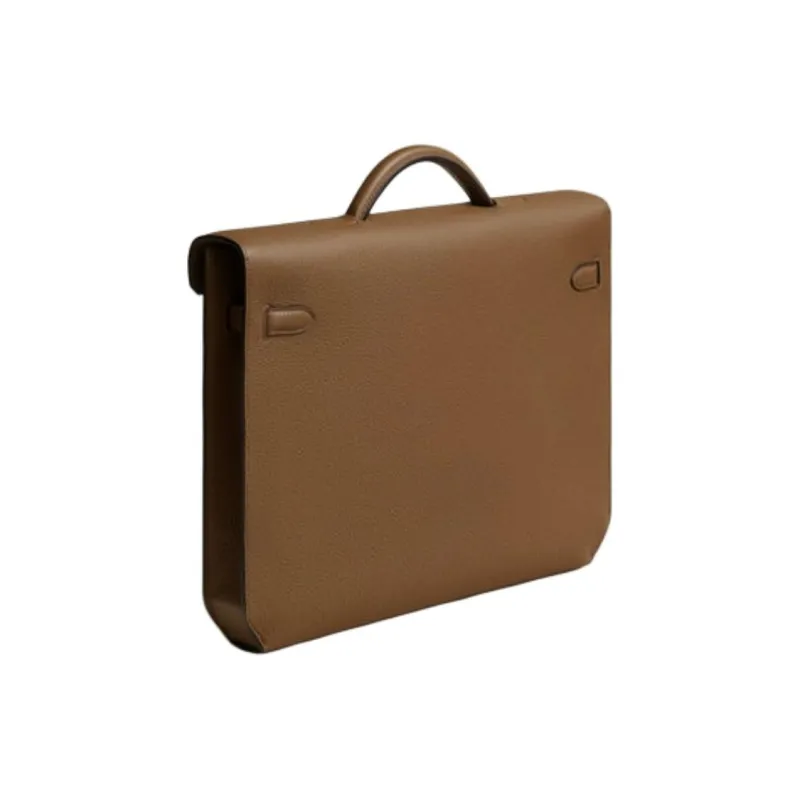 HERMES Kelly Depeches Togo Calfskin Handbag Men's 3G Alezan Chestnut-2