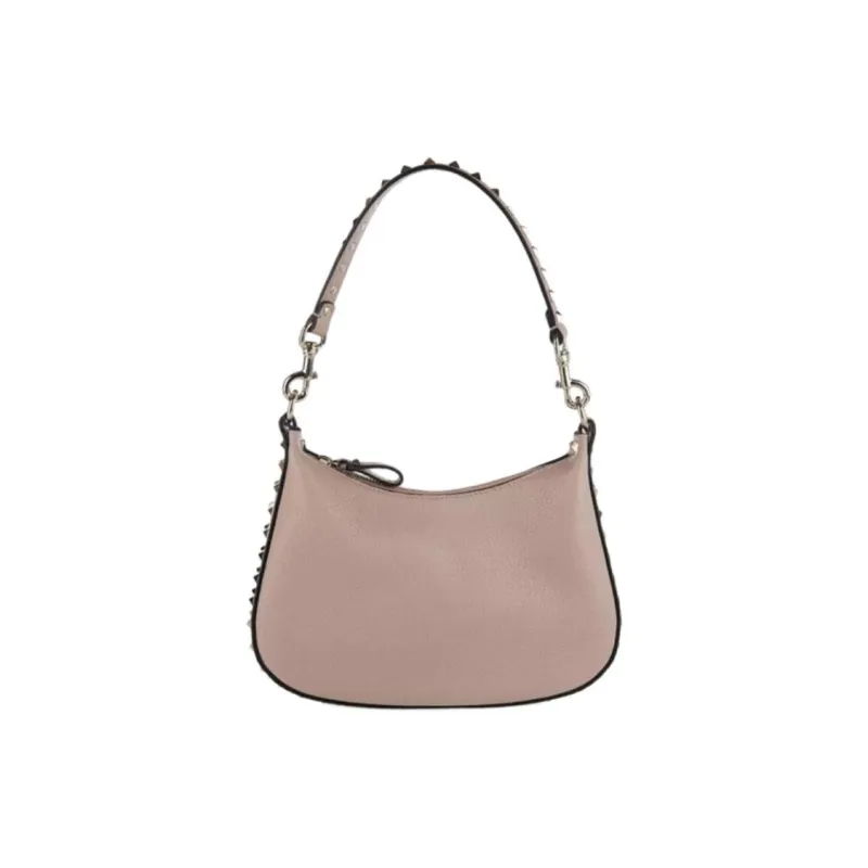 Valentino Rockstud Calfskin Portable Crossbody Bag, Shoulder Bag Small Size Women's Pink-2