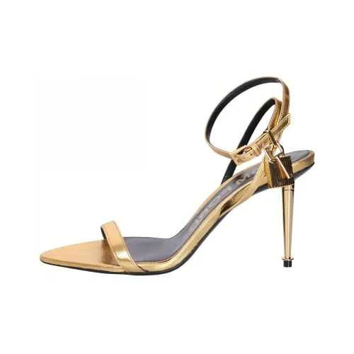 TOM FORD Padlock 115mm Metallic Sandals