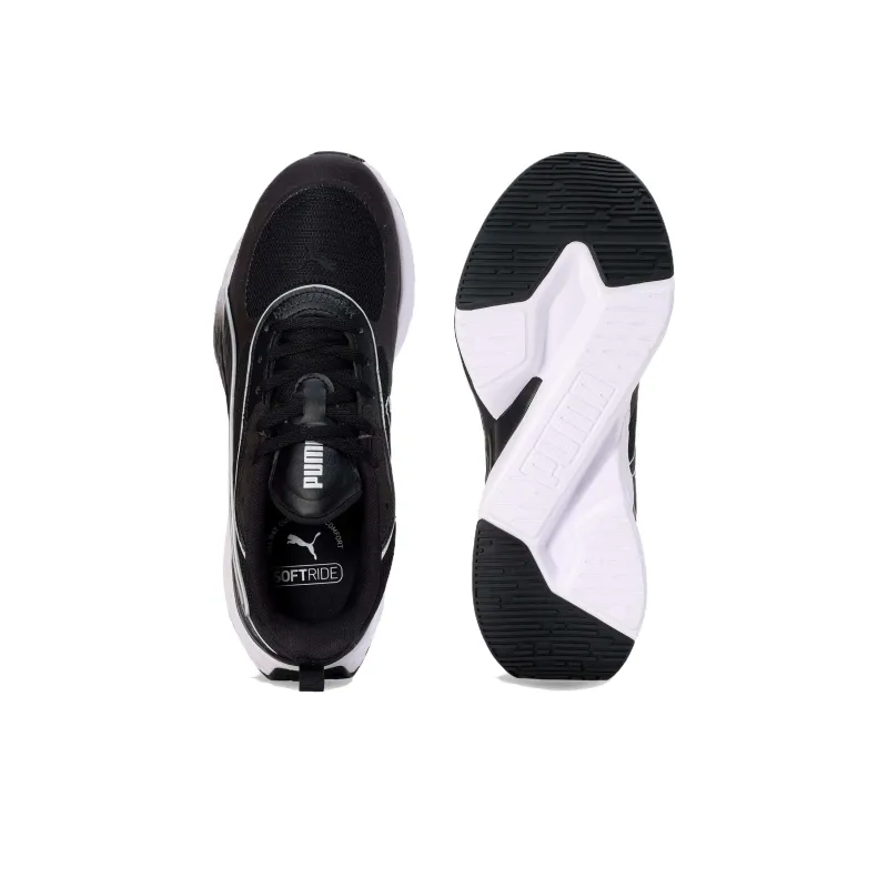 PUMA Softride Sway Slip-Resistant Breathable Low-Top Casual Running Shoes Unisex Black White-3