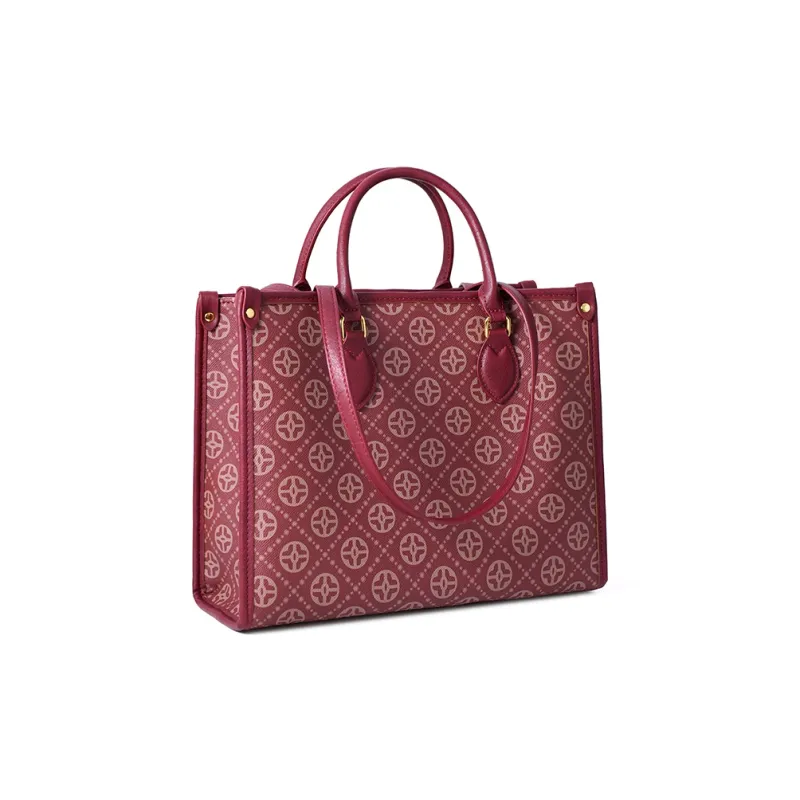 Vigno Synthetic Leather Tote Bag, Shopping Bag, One Shoulder Handbag Regular Women's Red-2