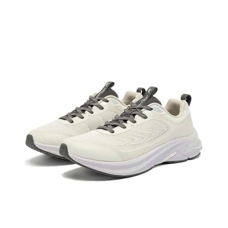 QIAODAN Shock Absorbers With Slip Resistant Features Low Top Casual Running Shoes Women's Beige Purple-1