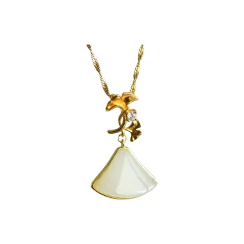 Gifts Hetian Jade Necklaces Pale Greenish White Jade Unisex